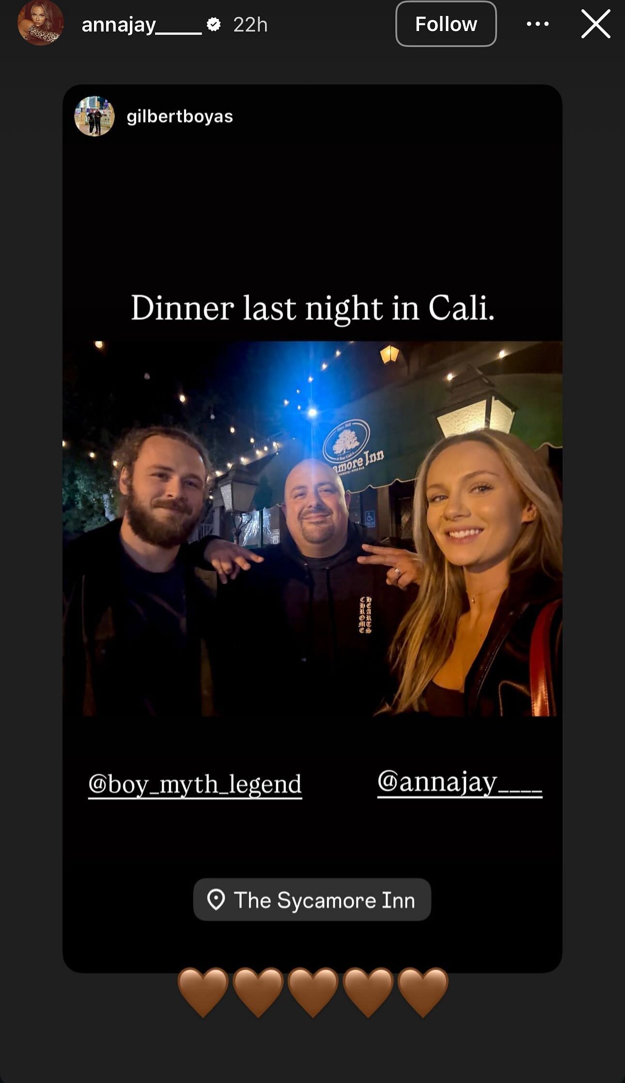 Screengrab of Anna Jay's Instagram Story (Image source: Anna's Instagram account)